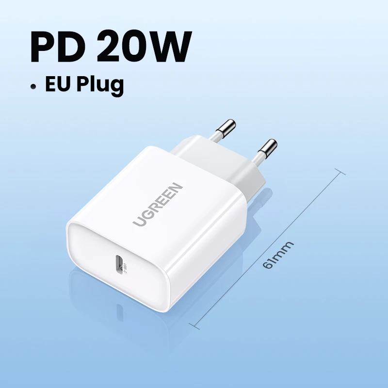 UGREEN Quick Charge 4.0 3.0 QC PD Charger 20W QC4.0 QC3.0 USB Type C Fast Charger for iPhone 15 14 13 12 Xiaomi Phone PD Charger: IL