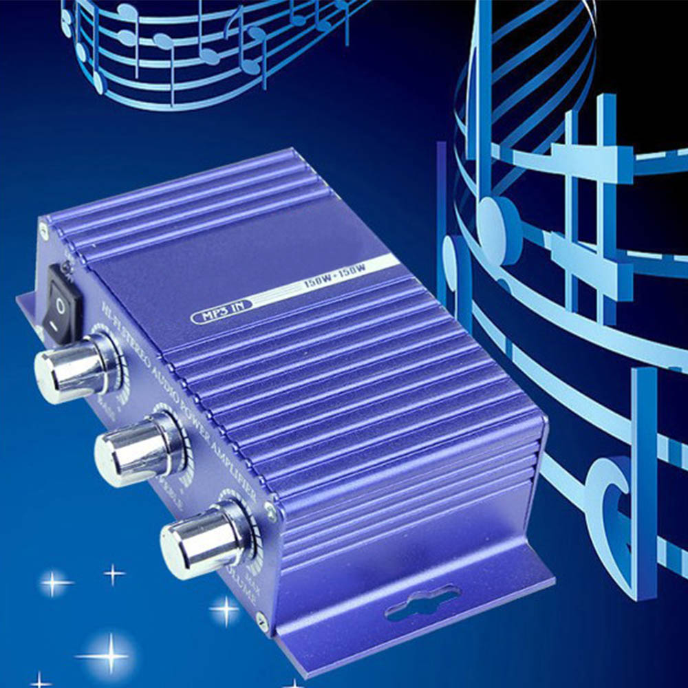 Bluetooth Hi-Fi Digital Stereo Amplifier Booster Radio 2 Channel for Car Home with Remote Control US Plug