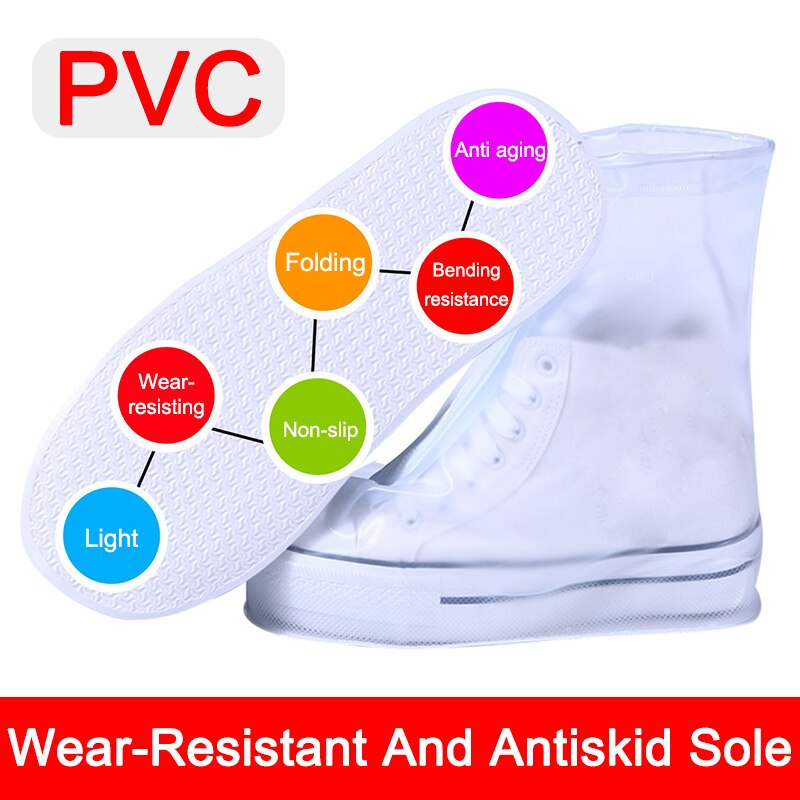 Waterproof Shoe Cover Protectors Rain Boots for Indoor Outdoor Rainy Days PVC Material Unisex Shoes Cover