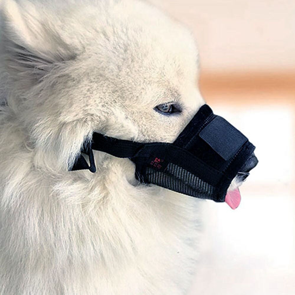 Dog Muzzle Pet Masks Adjustable Mesh Breathable Small Dog Mouth Muzzle Anti Bark Bite Chew Training Accessories Schnauzer