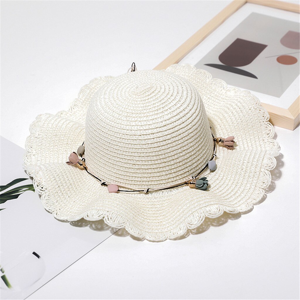 Summer Sun Hat Women Flower Straw Hat Big Wide Brim Solid Hat Sea Beach Sun Hat Floppy Hat Classic Beach Cap Flower Hat