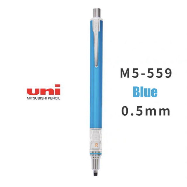 1pcs uni M5-452/M5-450T/M5-559 Kuru-toga mechanical pencil Automatic Pencil 0.5mm Rotating lead student office: M5-559 Blue