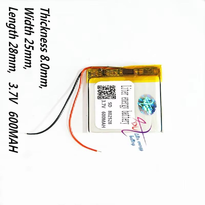 Lithium Polymer Battery 802528 3.7V 600mAh Digital Products Navigation GPS Rechargeable Li-ion Cell