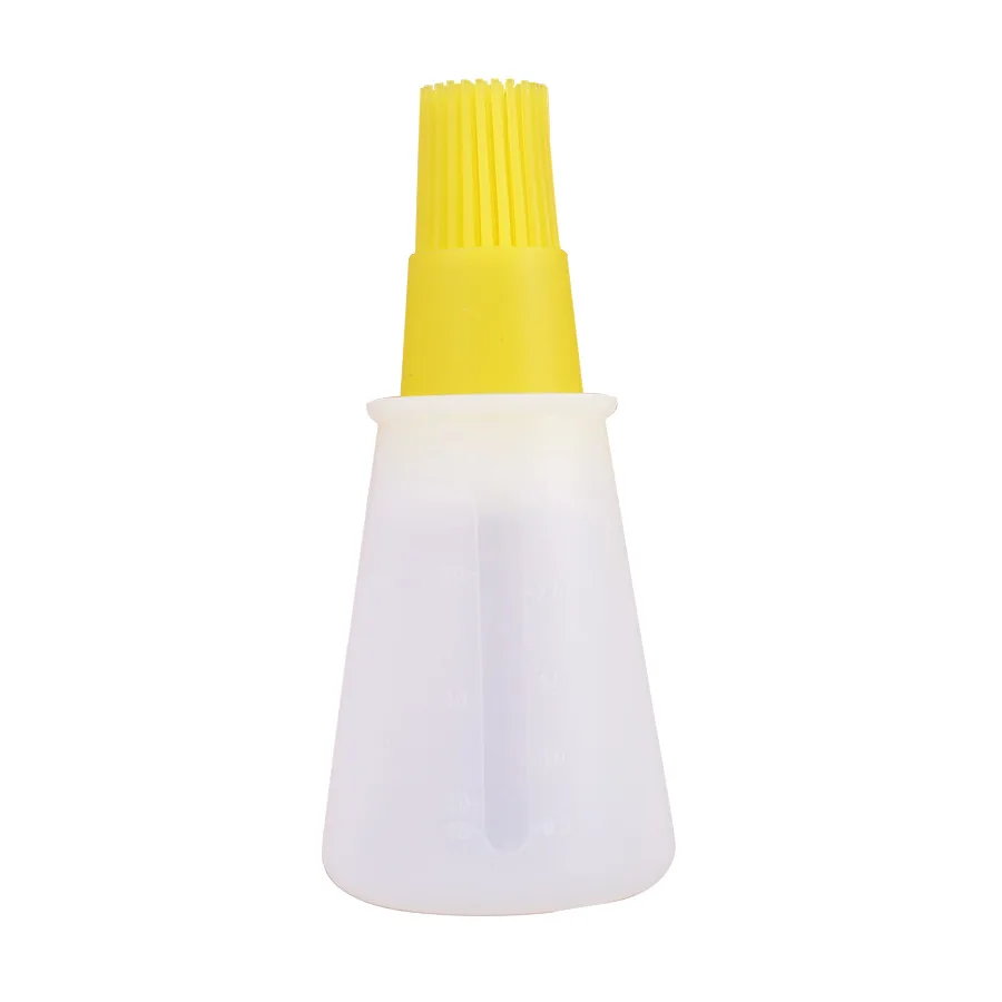 Draagbare Oliefles Barbecue Borstel Siliconen Keuken Bbq Kookgereedschap Bakken Pannenkoek Barbecue Camping Accessoires Gadgets: YELLOW