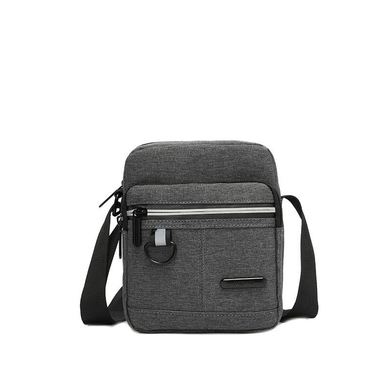 Men's Bag Nylon Shoulder Bag Small Waterproof Diagonal Bag Men's Black Zipper Business Bag Bolsos Mujer Sac A Main Modis: Gray