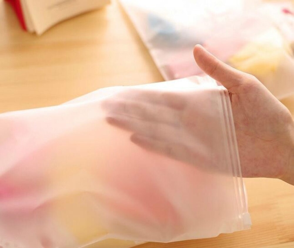 Portable Travel Set Cosmetics Clothes Lingerie Bag Transparent Plastic Storage Bag Self Sealed Zipper