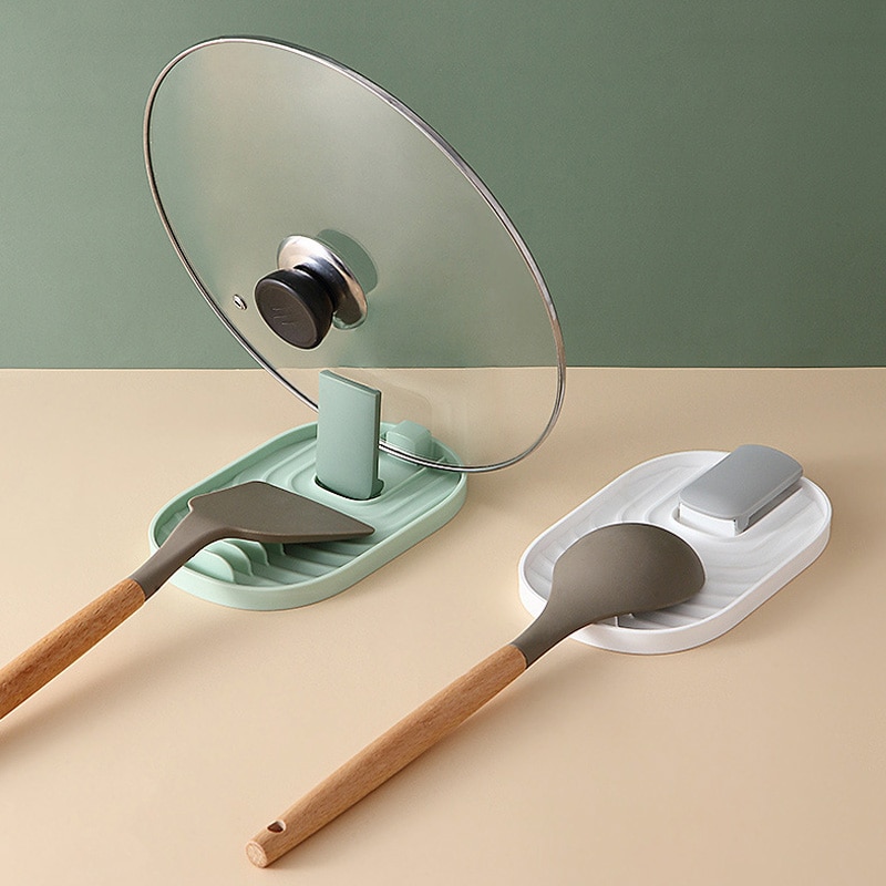Kitchen Spatula Lid Rack Kitchen Utensil Shelf Spatula Holder Cooking Tools Stove Spoon Pot Cover Organizer Storage Shelf