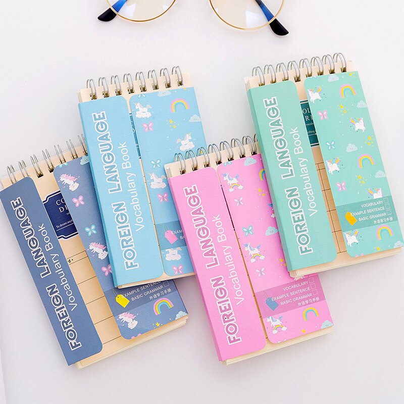 Fille coeur dessin animé licorne vocabulaire livre anglais apprentissage manuel Portable ombre ordinateur Portable