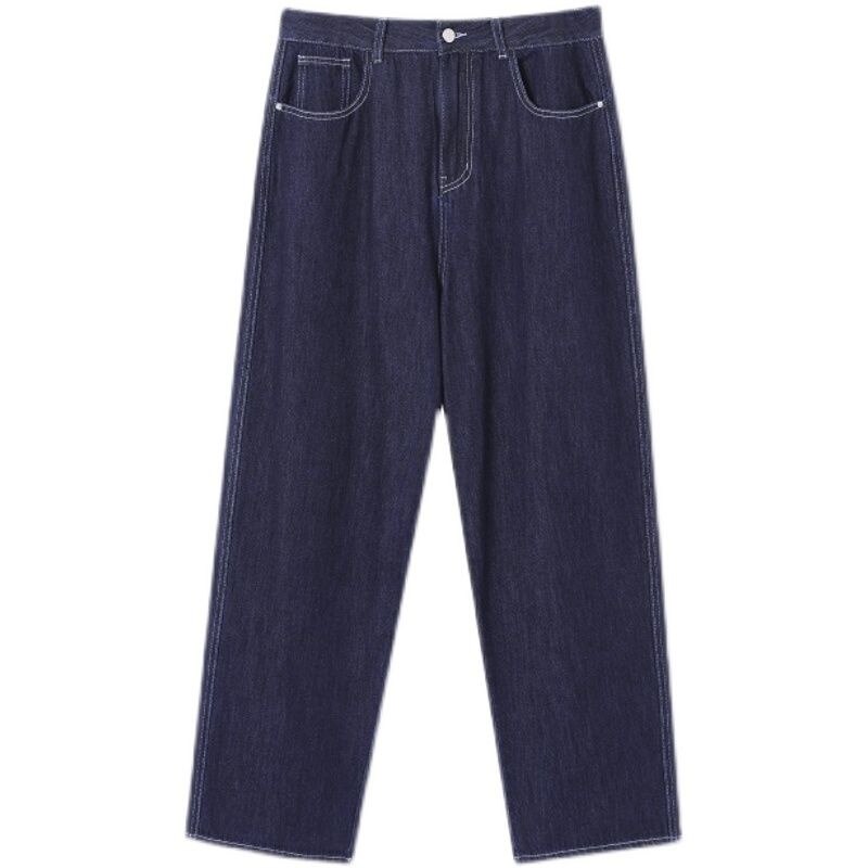 IEFB – jean décontracté bleu foncé pour homme, pantalon en Denim, tendance coréenne, poches, jambes larges, Chic, A0986, printemps