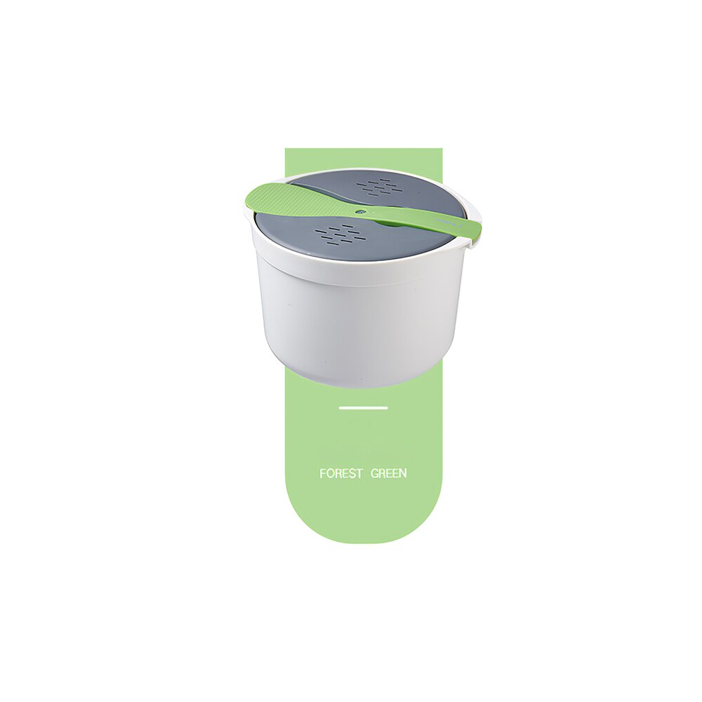 2L Two-Layer Steam Pot Microwave oven pot meters rice cooker cooking pot microwave supplies small steamer rice Large box: Green