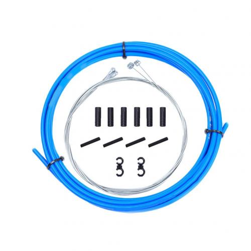 Bike Bicycle Front Rear Inner Outer Wire Brake Shifter Gear Derailleur Hose Housing Cable Kit MTB Road Bike Bicycle: Blue