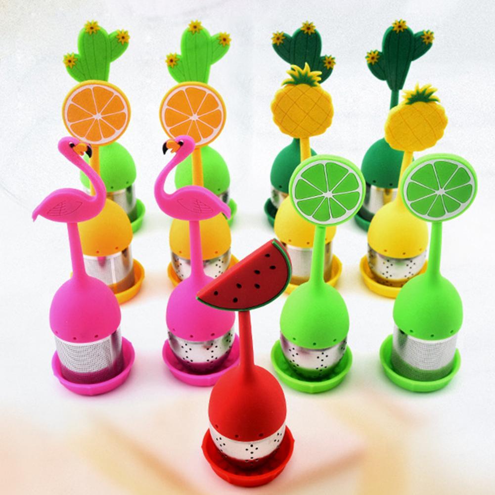 Infusor de té desmontable de silicona, filtro de aislamiento térmico, colador divertido de frutas y plantas, infusor de te