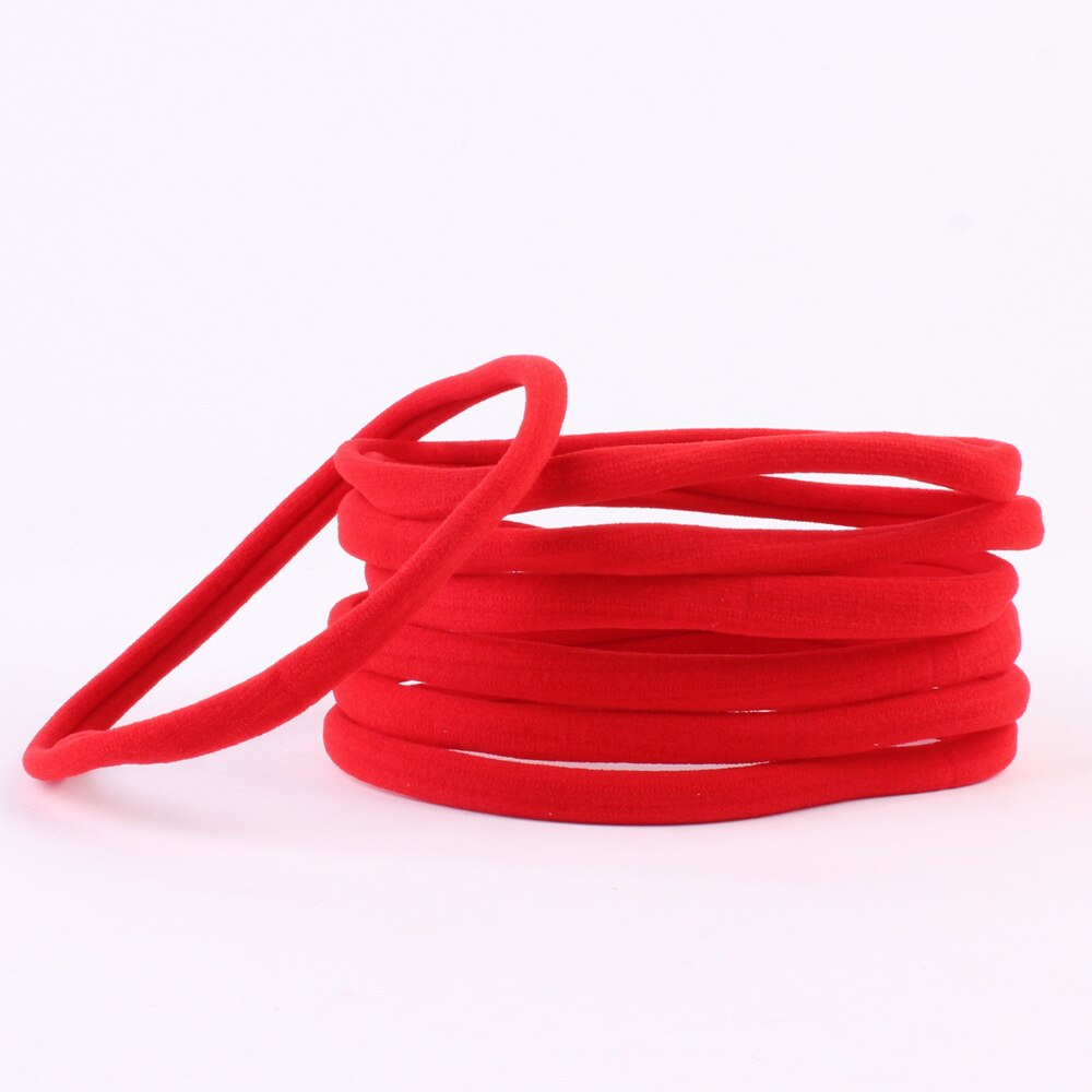 10 st/lot nylon pannband för baby flicka gör det själv hårtillbehör elastiskt pannband barn flickor barn huvudbonader baby turban: Röd