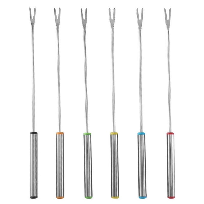 Long Handle Grill Rotisserie Forks Set Stainless Steel Fondue Forks Roasting W0YD: 6
