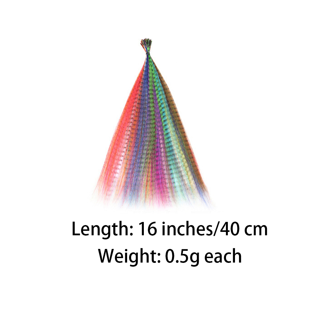 Estensioni dei capelli con piume finte colorate sintetiche I-Consiglio 16 "10 fili/confezione Accessori per parrucche in fibra resistente al calore da donna