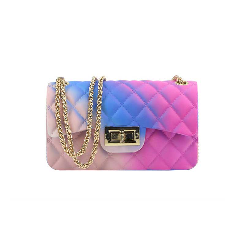 Color bag mini sweet wind mill sand jelly bag ling coloured drawing or pattern plaid one shoulder chain worn handbag: color small 03