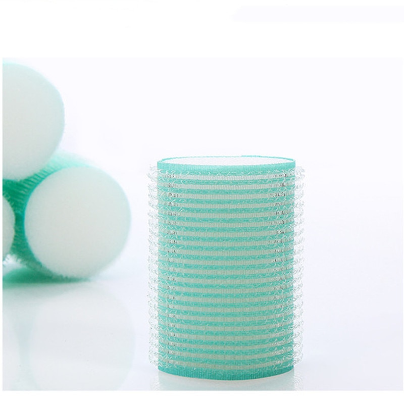 6 unids/set 4cm Color DE Ramdom de plástico adhesivo rulos de pelo de esponja de Curling magia rodillos peluquería DIY Kit de herramientas