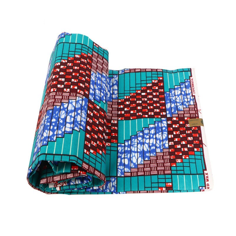 Telas de cera verde con estampado gótico africano para coser uniof 6 yardas