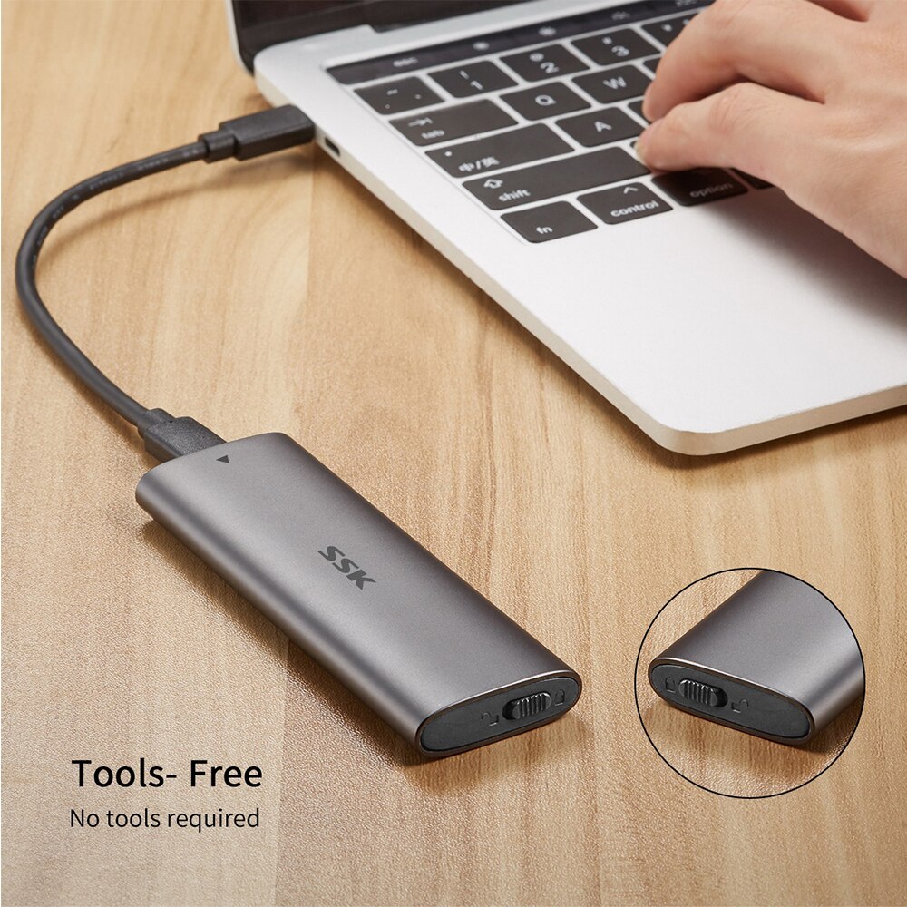 SSK M.2 SATA/NVME SSD Gehäbenutzen M.2 auf USB Typ C 3,1 SSD Adapter für NVME PCIE M Schlüssel NGFF SATA B Schlüssel SSD Disk Kasten M.2 SSD fallen