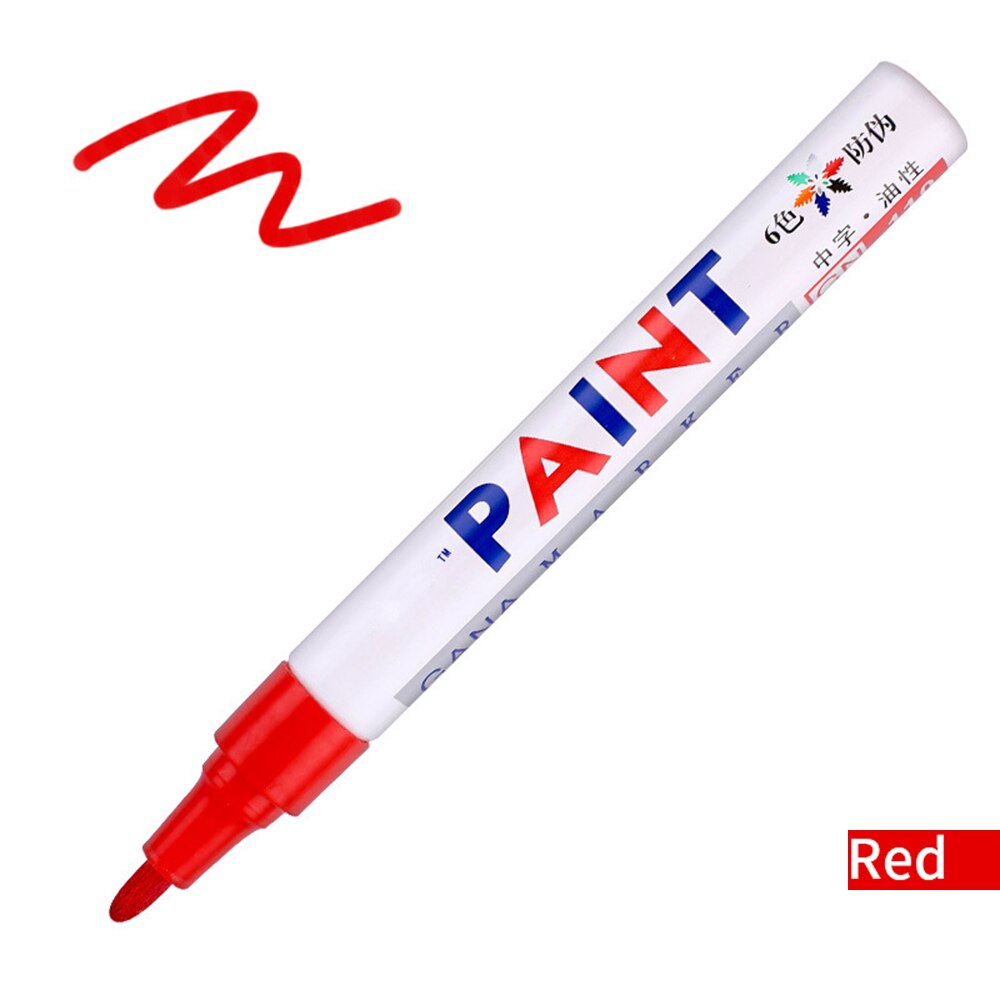 Marqueur réparation mur pinceau inodore Non toxique marqueur Permanent stylo pour carrelage sol et pneu approprié voiture peinture stylo: Rouge