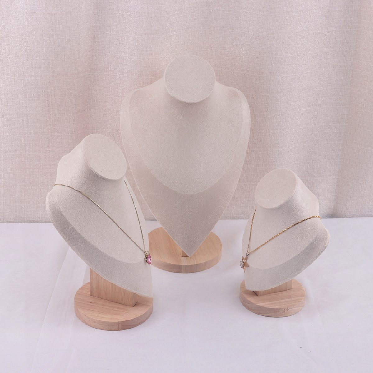 Fluwelen portret ketting display hanger organisator sieraden display standaard sieraden mannequin buste ketting hanger etalage