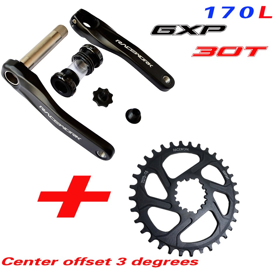 Racework Bicycle Crank MTB Bike GXP Curve Aluminium alloy with floor Curve 170/175 crank plate 30T 32 T 34 T 36 T 38 T: 170 GXP30T 3degrees