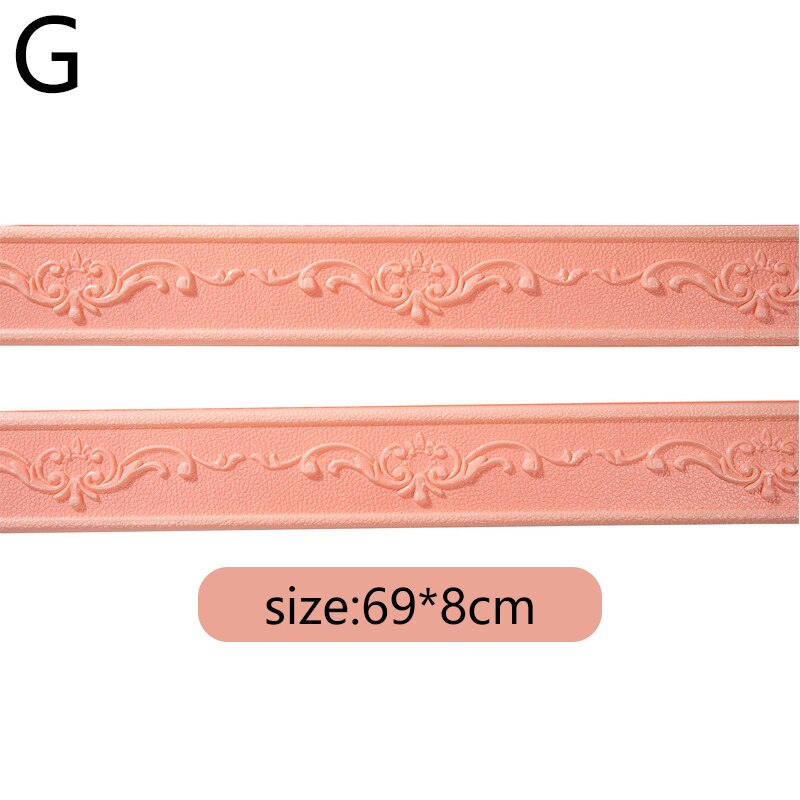 Self-Adhesive Foam 3D Foam Wall Stickers Door Frame Edge Strip Edge Band Wall Skirt Decoration Waist Line Wallpaper Skirting: G