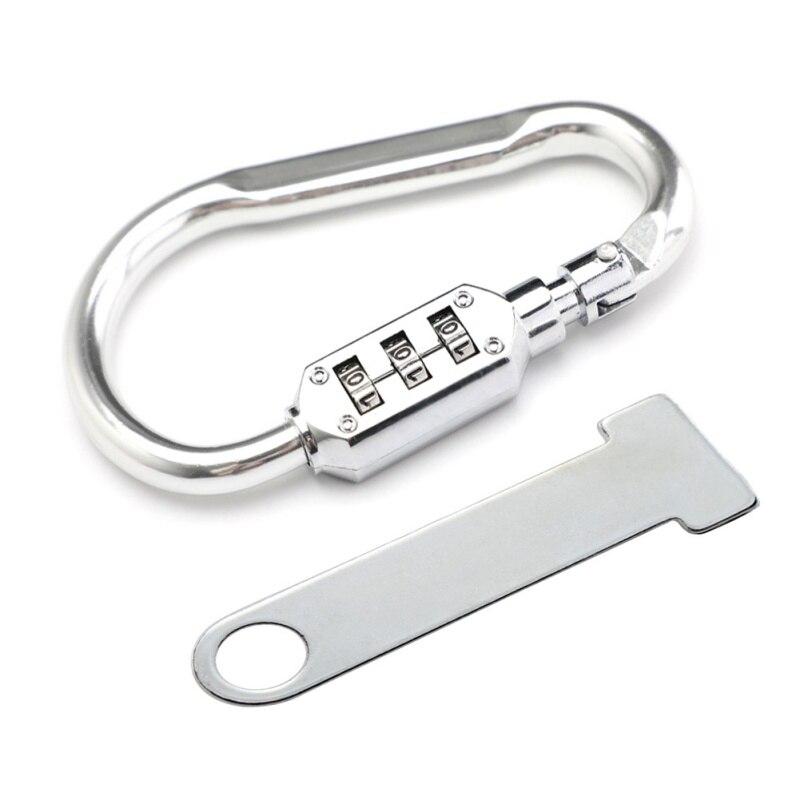 Motorcycle Helmet Lock Buckle Scooter Anti-theft Open Face Helmet Lock Fastener Lock T-bar 3-Digit Combination Bike Tools: silver