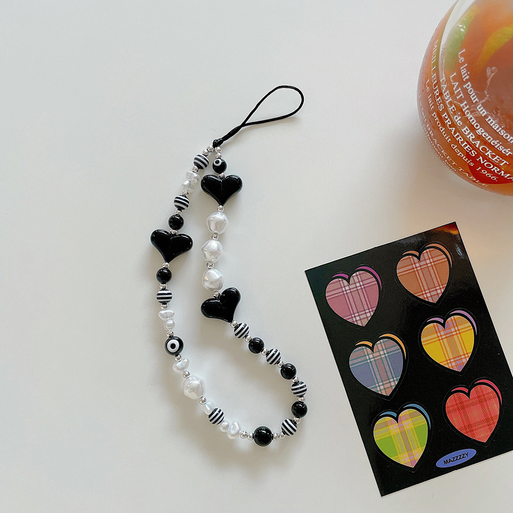 Cordón para teléfono móvil de Color, correa para la muñeca, cadena de mano para mujer, funda corta antipérdida para teléfono móvil, bonito cordón, colgante para llave: Plata / Gris