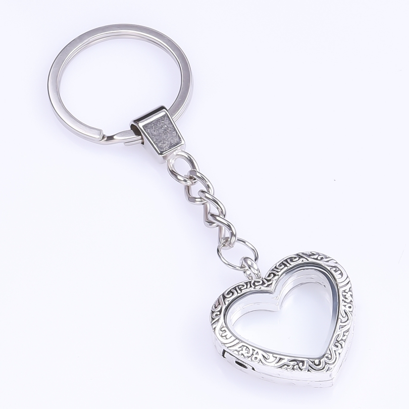Llavero con medallón de corazones, Llaveros de cristal Para Mujer, colgante de corazón, medallones flotantes, llavero magnético, de Metal Para amigos