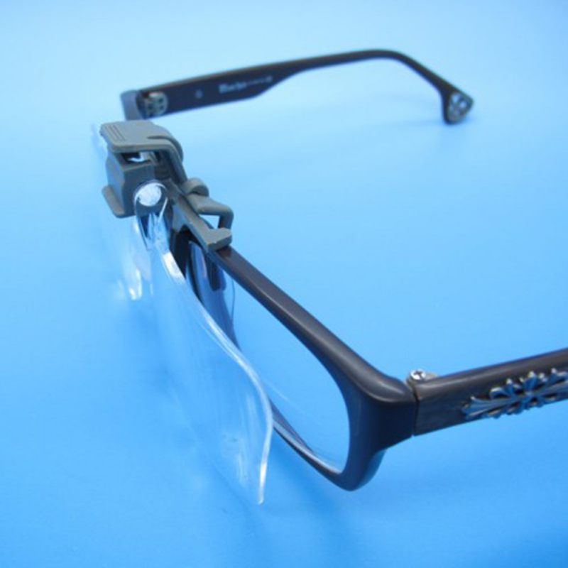 Briller forstørrelsesglas foldeklip på lup brille linse klar linse 2x forstørrelsesglas forstørrelsesglas læser smykker værktøj