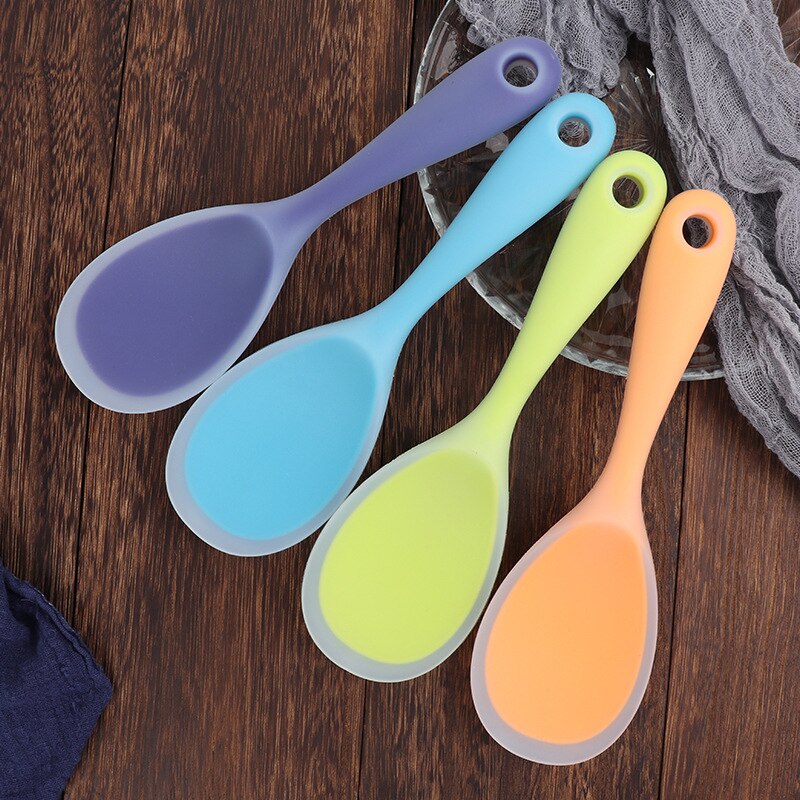 Silicone Rice Spoon Non Stick Paddle Heat Resistant Comfortable Grip Spoons for Rice Mashed Potato Kitchen Tool Kitchenware