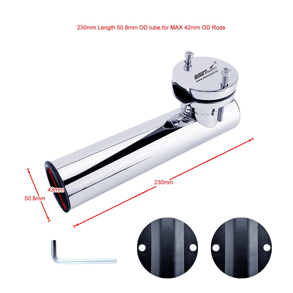 Stainless Steel 316 Fishing Rod Rack Holder Rail Mounted Rest Pole Bracket Support for 25 to 51mm Rail Marine Boat Accessories