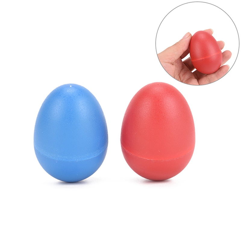 2 stk / lot farverig plastik lyd æg shaker maracas percussion børn musik legetøj musikinstrumenter tilbehør 2 farver