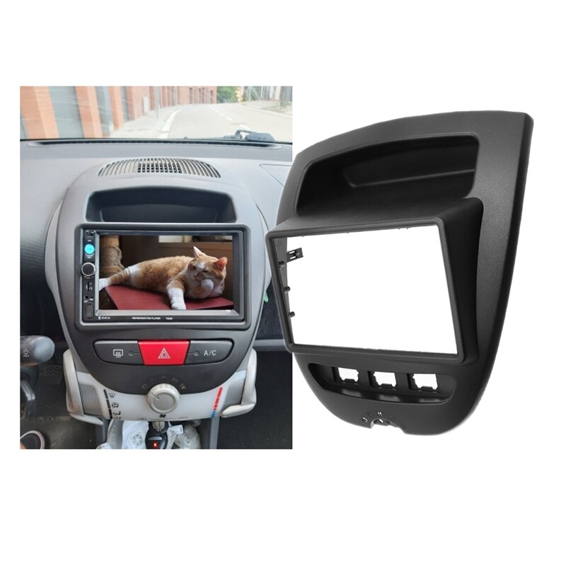 2 din bil stereo radio o panel ramme fascia mount kit til peugeot 107 citroen  c1 toyota aygo