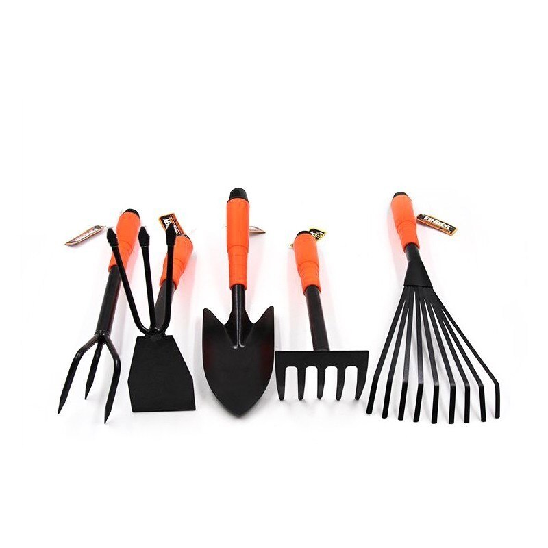 Finder 5 Pcs Tuin Bloem Mini Gereedschap Set Hardware Tuinieren Tool Archeologie Kinderen Schop Schoffel Schoffels Scoop Tanden Klauw Spade: 5pcs tool set