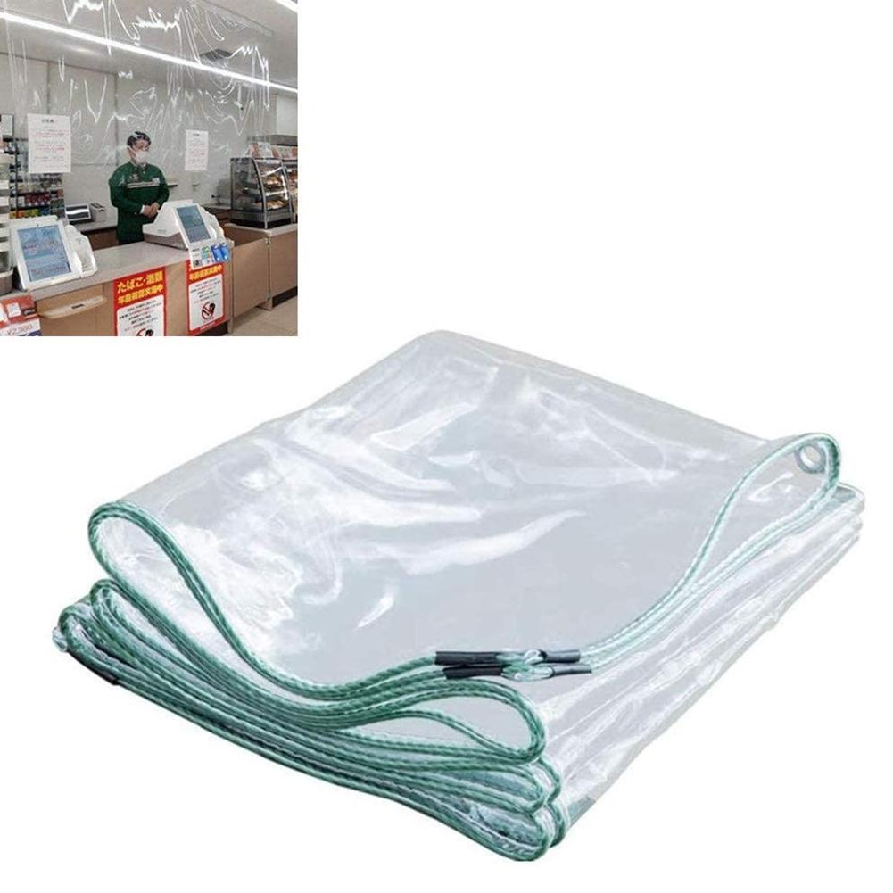 0.3MM Transparent Curtain Anti-splash Reception Isolation Windproof Waterproof Durable Vinyl Tarpaulin for Public Facilities Con