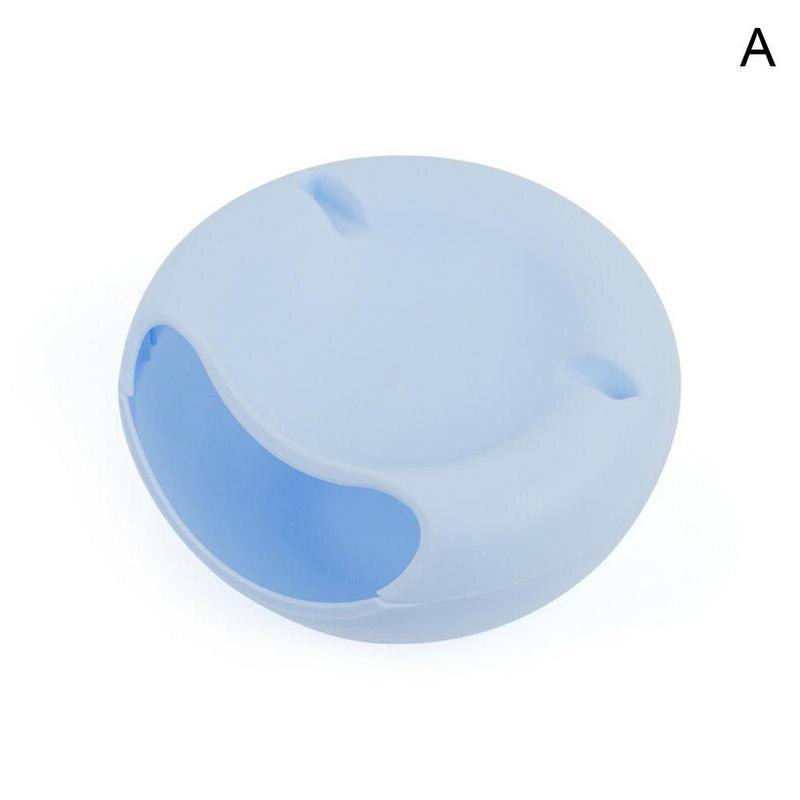 Lazy Snack Bowl Plastic Double-Layer Snack Fruit Colors Bracket And Bowl Bowl Mobile 4 Artifact Chase Box Storage N2H1: BLUE