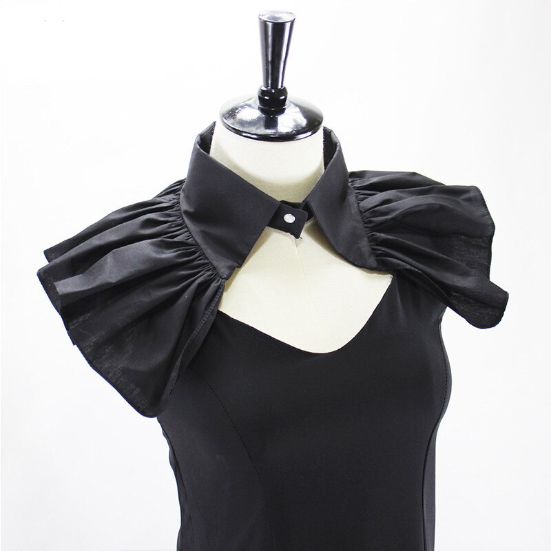 Retro victorian kvinder skulder wrap vintage flæser fest aftagelige flæsekraver