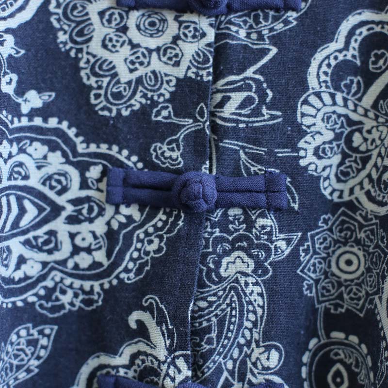 Ropa tradicional china para mujeres blusa cuello levantado Chino Mandarín chaqueta Lino bolsillo camisa señoras Tops chinos 11457