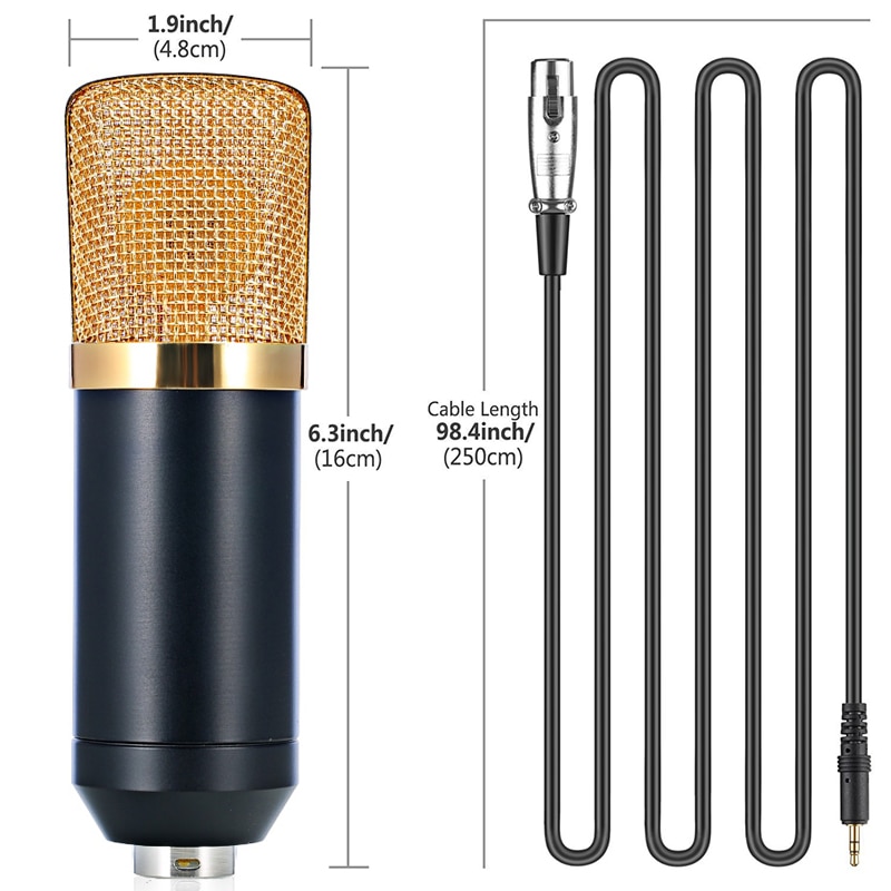 BM 700 Wired Handheld Microphone 3.5mm Condenser With Shock Mount Microphone For Recording Computer Microfono BM700