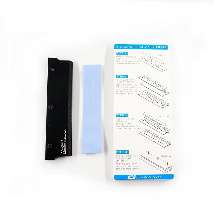 Iceman refroidisseur RAM dissipateur thermique armure pour ram refroidisseur mémoire aluminium dissipateur thermique RAM de bureau veste noir bleu rouge