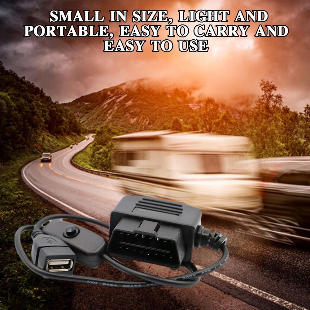 Câble pour enregistreur de conduite OBD, câble abaisseur, surveillance sans perte, alimentation 5v, câblage femelle, Port USB étanche, alimentation de stationnement W6L0