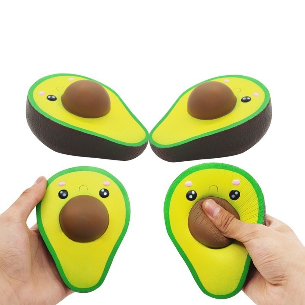 Kawaii Avocado Diy Antistress Squishy Toys Simulated Fruit Series Slow Rising Stress Relief Funny Toy for Adults Baby Xmas