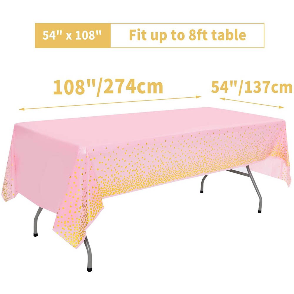 Gelukkige Verjaardag Feestartikelen 54X108 In Roze Stip Confetti Tafelkleed Wegwerp Tafel Cover Bruiloft Decoratie