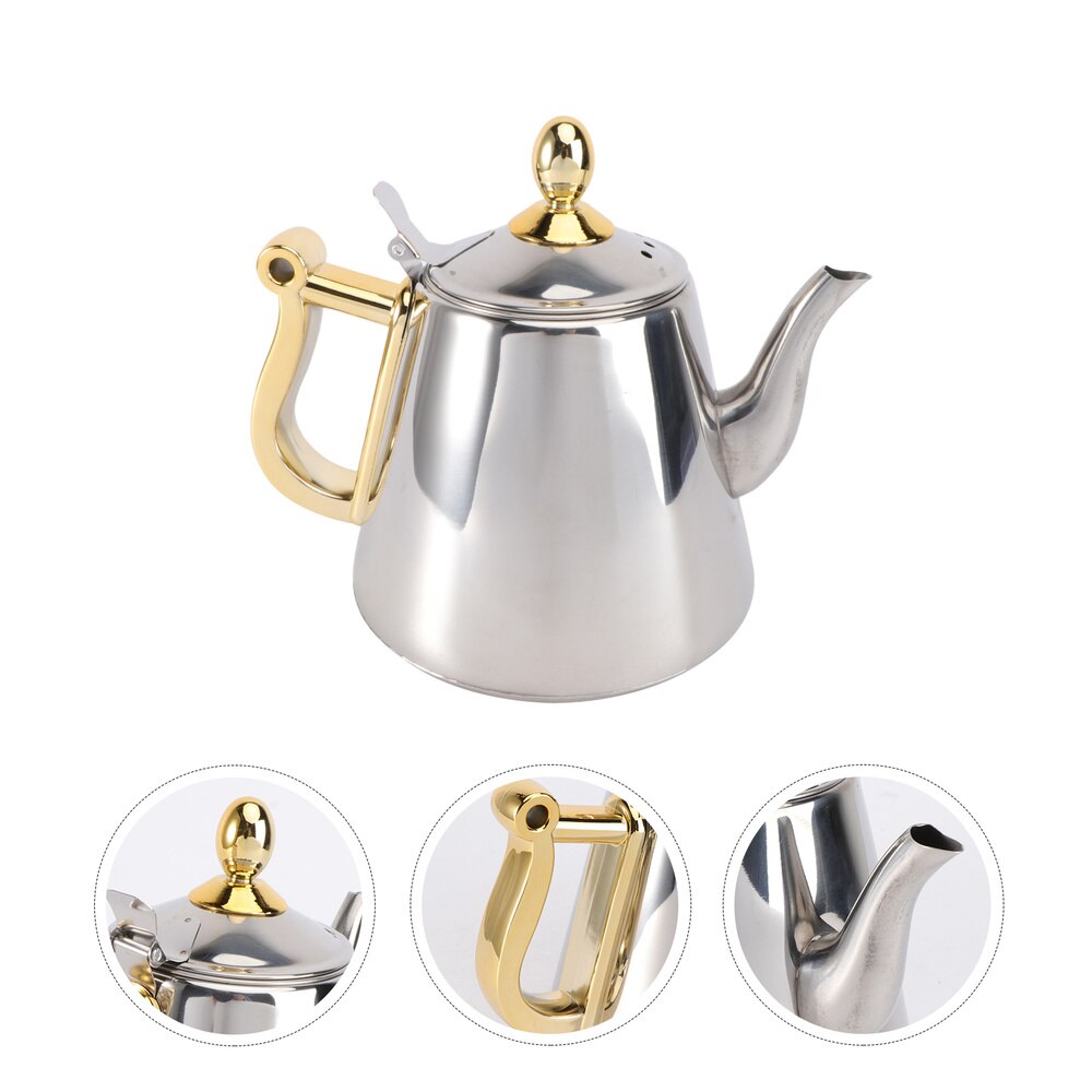 1.2L Induction Cooker Safe Stainless Steel Tea Kettle Teapot with Infuser