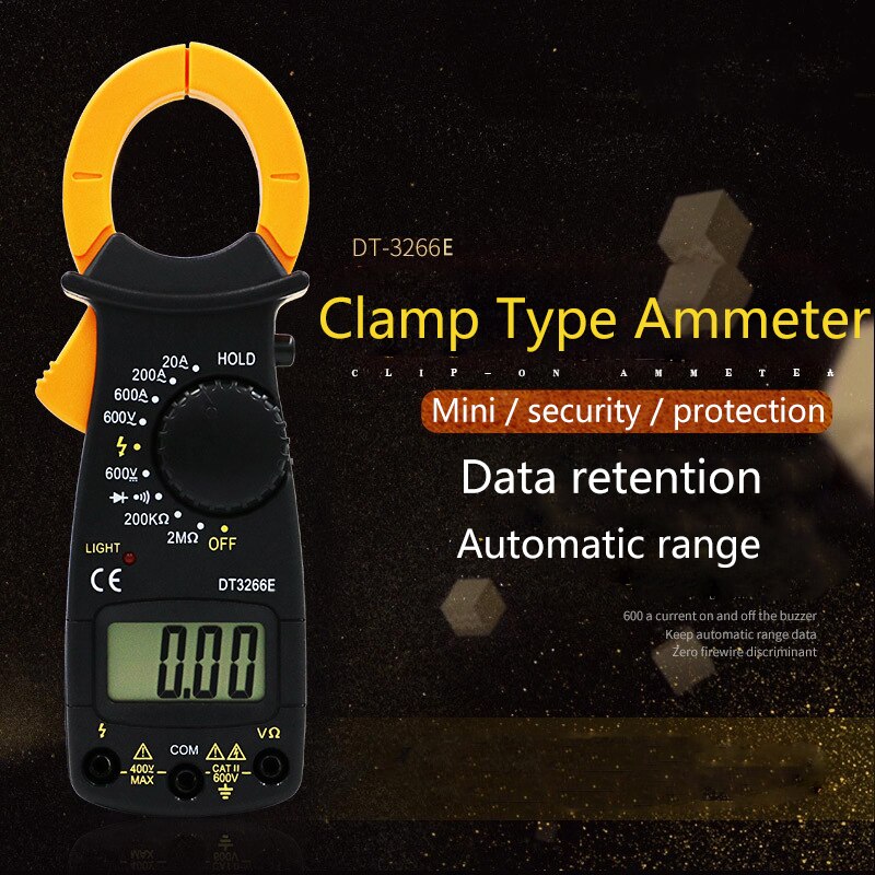 3266TD Pocket Universele Digitale Stroomtang Multimeter Amperemeter Meten Capaciteit Temperatuur En Frequentie.