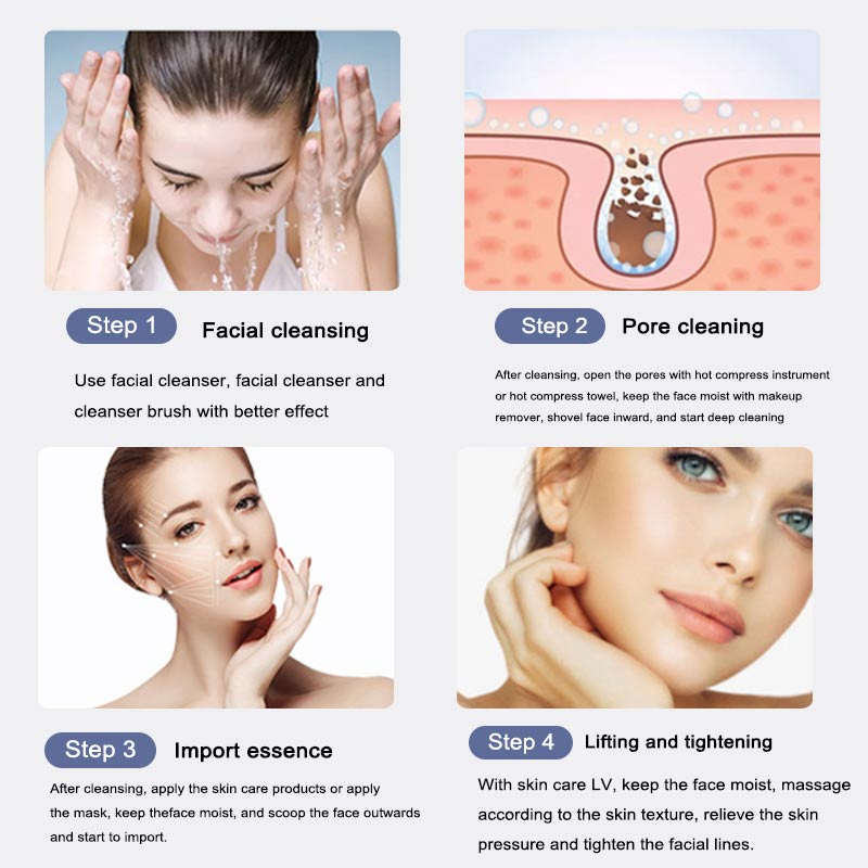 Ultrasonic facial cleansing scrubber facial deep exfoliating spatula facial pore cleaner to blackhead spatula beauty instrument