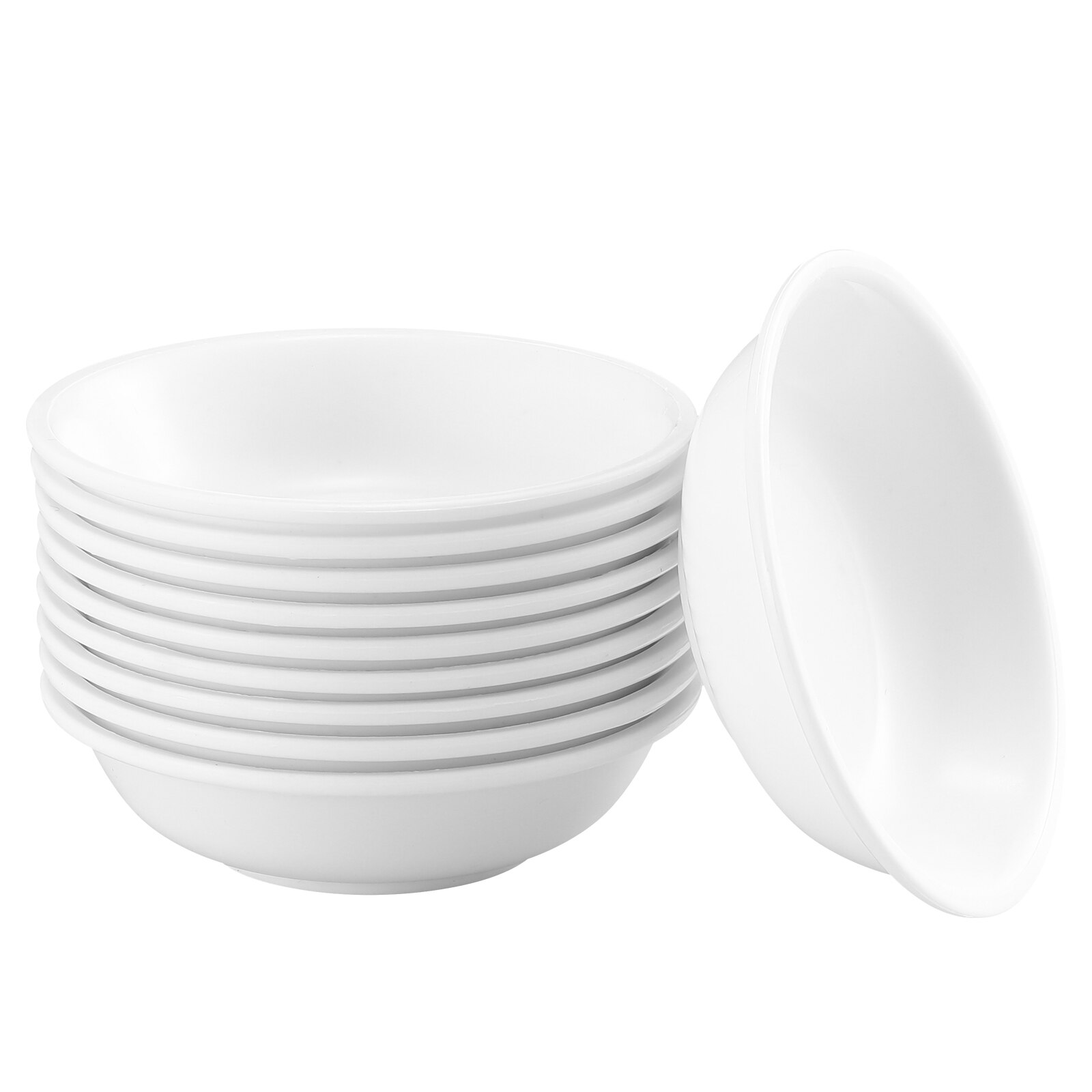 Cabilock-platos de plástico para condimentos, cuenco de inmersión para Sushi, platos de salsa, Mini platos de aperitivo, platos de platillo (blanco), 10 piezas