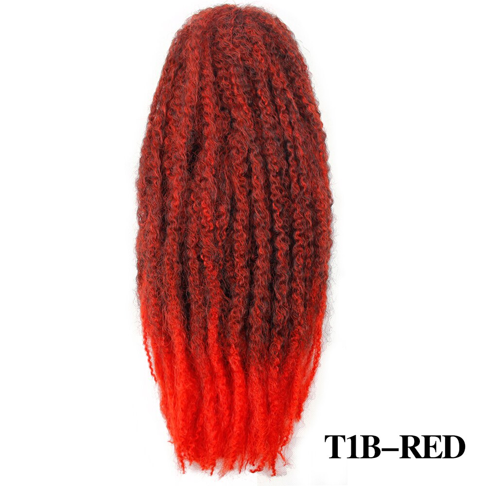 Marley Braids Crochet hair Curly Afro spring twist Soft Red Grey Synthetic Kanekalo Braids Crochet Braiding Hair Extension: M1b/red